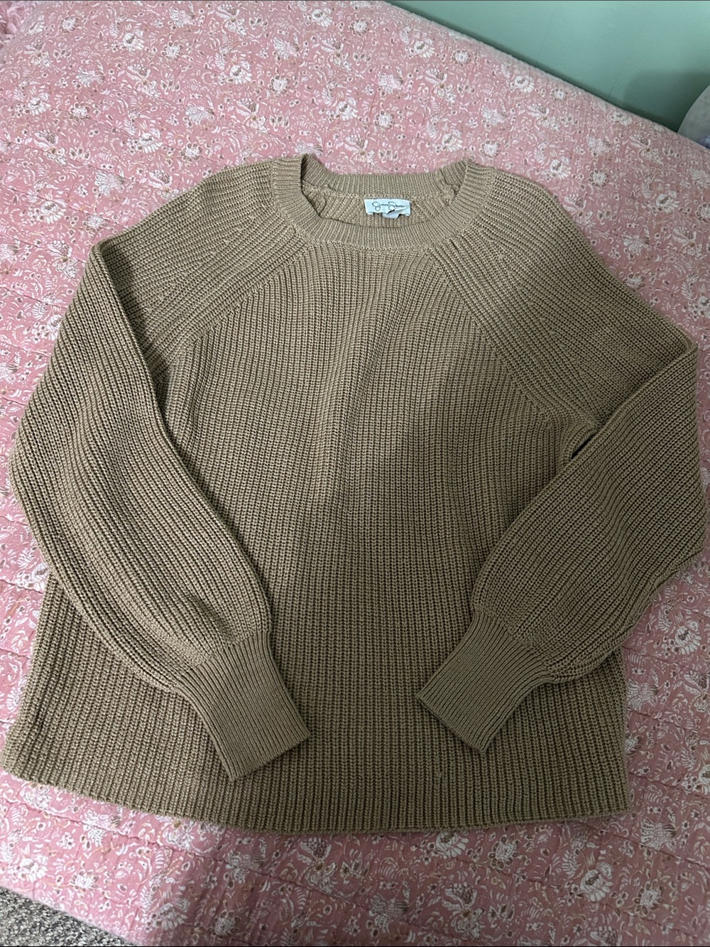 Jessica Simpson Tan Crewneck Sweater